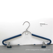 Metal Polished Chrome Clips Clothes Hanger with Foam